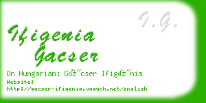 ifigenia gacser business card
